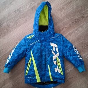 FXR Kids Blue Jacket with Neon Accents